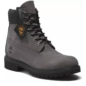 Black and gray timberland boots